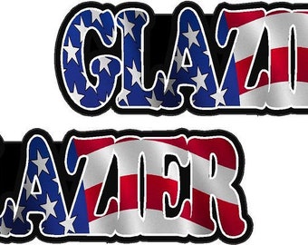 Glazier Decal American Flag USA United States Stone Glass Window Sticker VAR