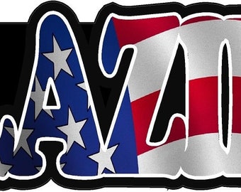 Glazier Decal American Flag USA United States Stone Glass Window Sticker VAR