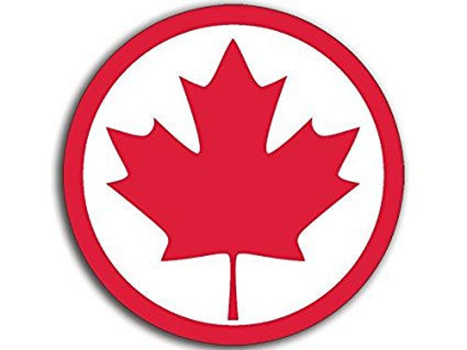ROUND Maple Leaf Sticker from Canada Canadian flag Etsy