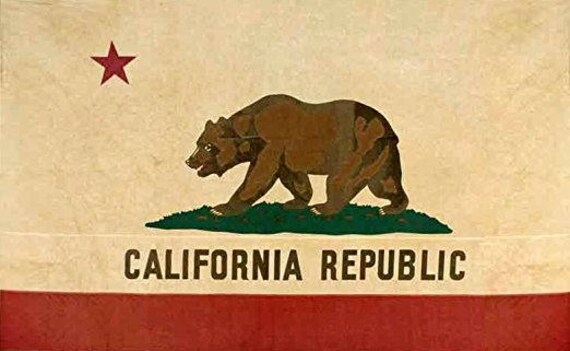 California Flag State Shaped Sticker Decal Vinyl republic CA california native