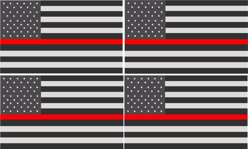 Magnet 4-3 Thin Red Line American Subdued Flag Decal Firefighter Magnetic Sticker R
