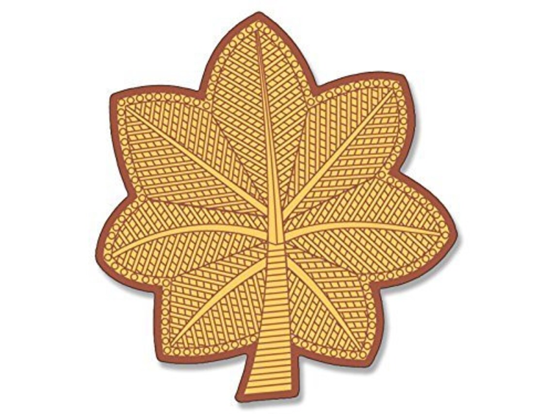 Army Rank Major Gold Leaf Shaped Insignia Sticker Milirary Etsy