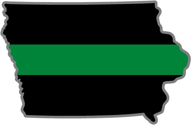 Magnet 4 Iowa Ia State Thin Green Line Military Ranger Federal Agent Decal Magnetic Sticker