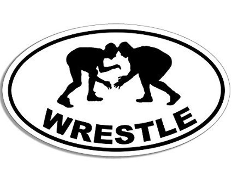 Oval WRESTLE Sticker wrestling decal Etsy