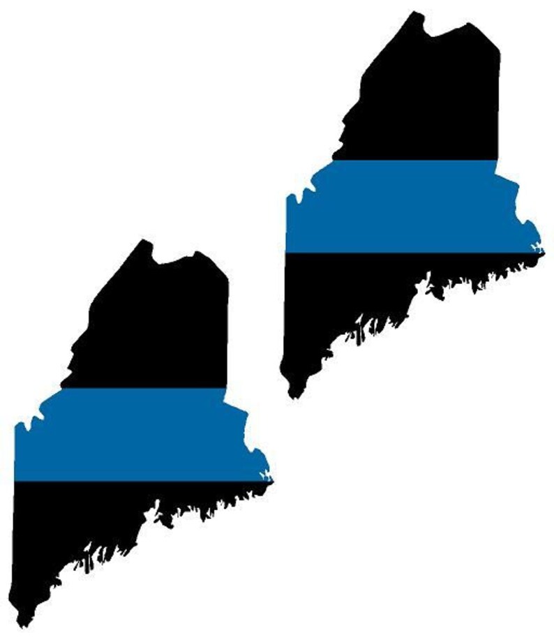 Magnet 2-3 Me Maine State Thin Blue Line Decal Set Police Sheriff Swat Magnetic Sticker