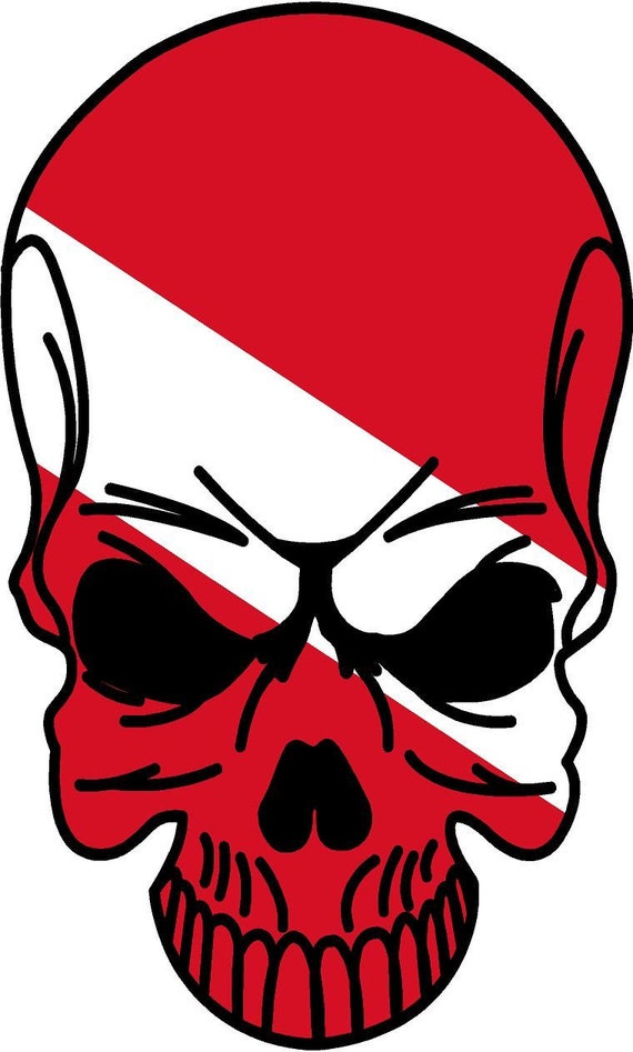 Scuba Skull Vinyl Sticker Waterproof Decal