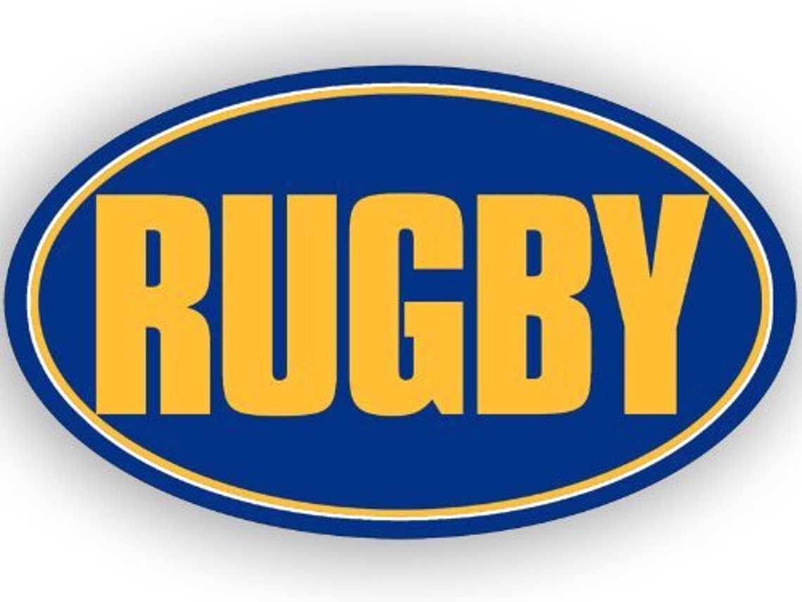 Oval Blue And Yellow Rugby Sticker Car Bumper Decal Etsy