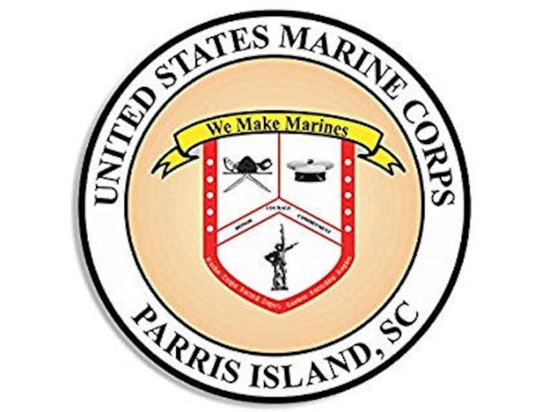 ROUND Parris Island SC Seal Sticker usmc marines base decal Etsy