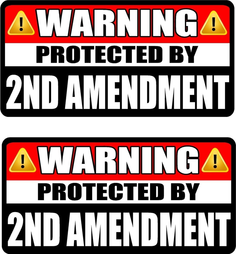 Magnet 2-3 2Nd Amendment Protected By Decal Set Second Gun Warning Magnetic Sticker Ws3
