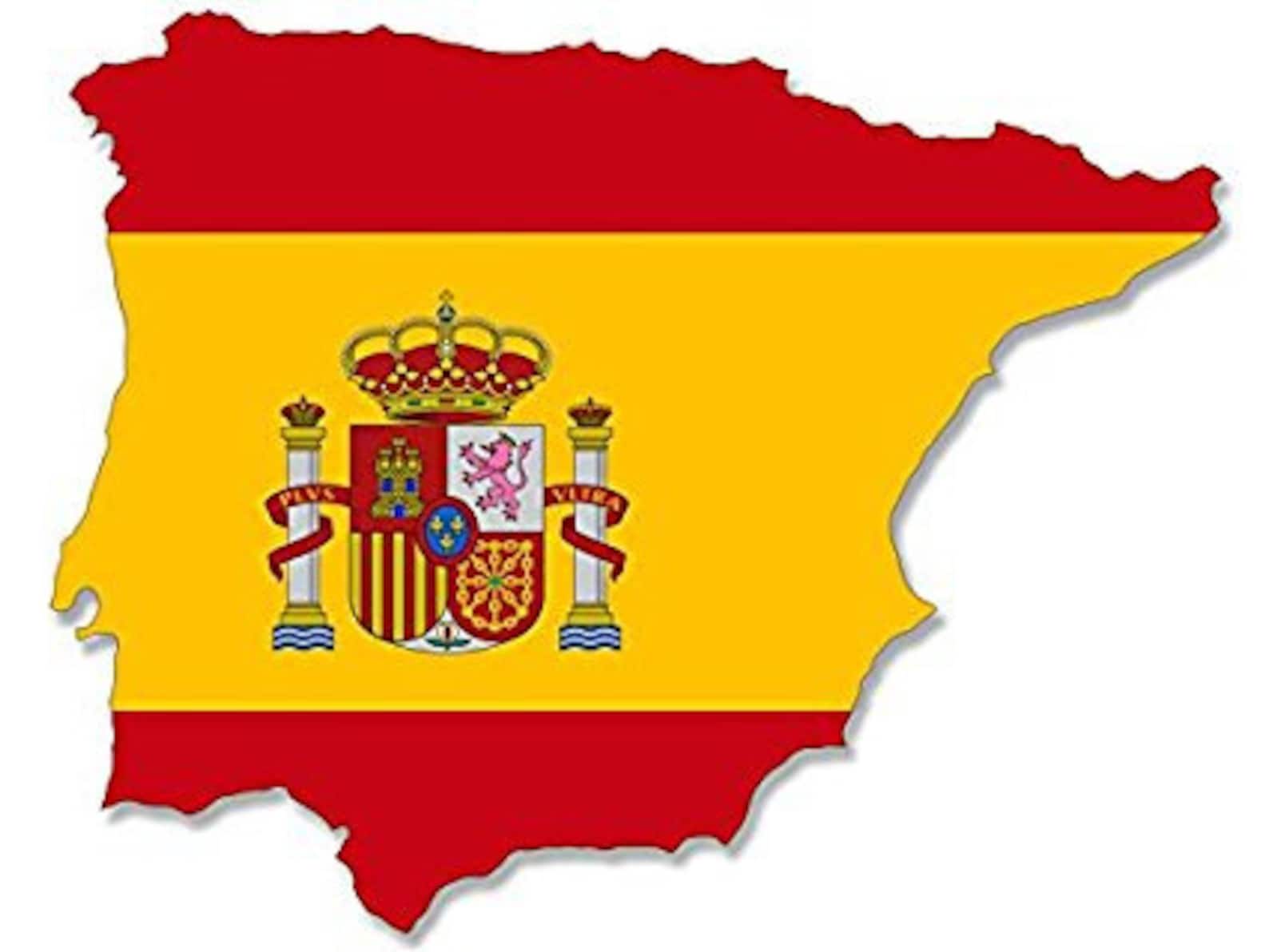 Spain SHAPED Spanish Flag Sticker country decal espana Etsy