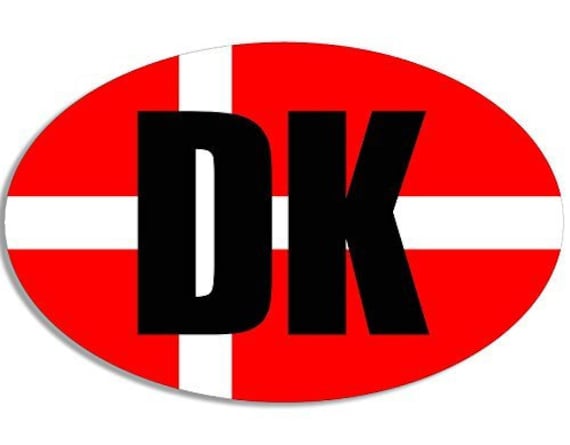 Denmark DK Danish Flag Car Bumper Sticker Decal Oval