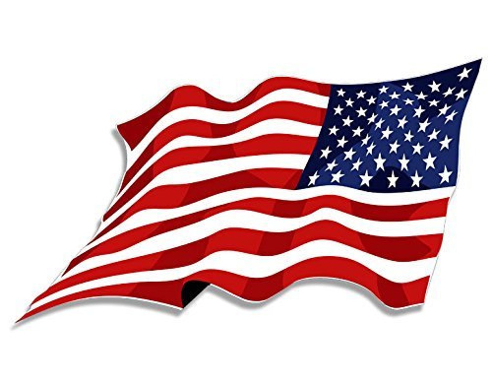 Reverse Waving United States Flag Sticker Us Mirror American Etsy