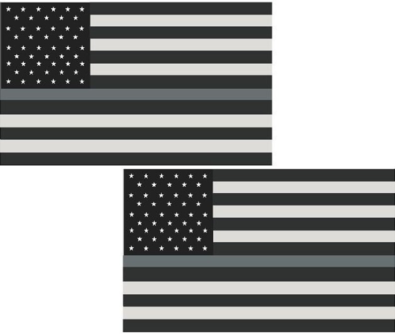 Magnet 2-5 Thin Silver Line American Subdued Flag Decal Corrections Guard Magnetic Sticker Rh