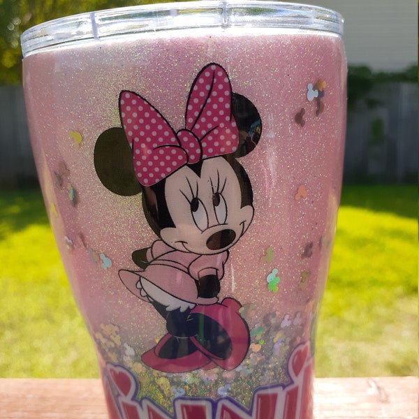 12oz Stainless Steel  Minnie glitter Epoxy Tumbler