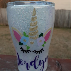 Kids Unicorn burst tumbler with personalization