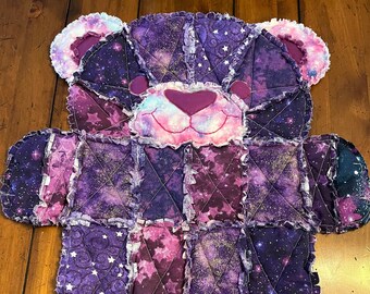 Bitty bear, celestial, nursery, baby girl, stars,bear, blanket, quilt, gift, baby shower, baby gift, mom, newborn, baby registry