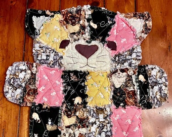 BITTY cat quilt, kitty cat, cat blanket, cat lover, cat quilt, baby quilt, baby blanket, cats, baby gift, baby shower