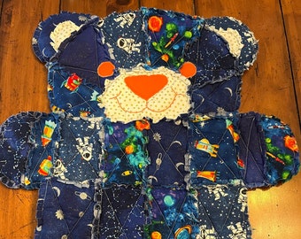 Space BITTY bear, bitty bear, astronaut, space quilt, baby boy, baby shower gift, baby registry