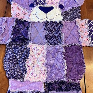 Baby Quilt, baby blanket, purple baby blanket, purple, bear blanket, baby blanket, baby registry, baby shower, nursery, purple nursery, baby image 2