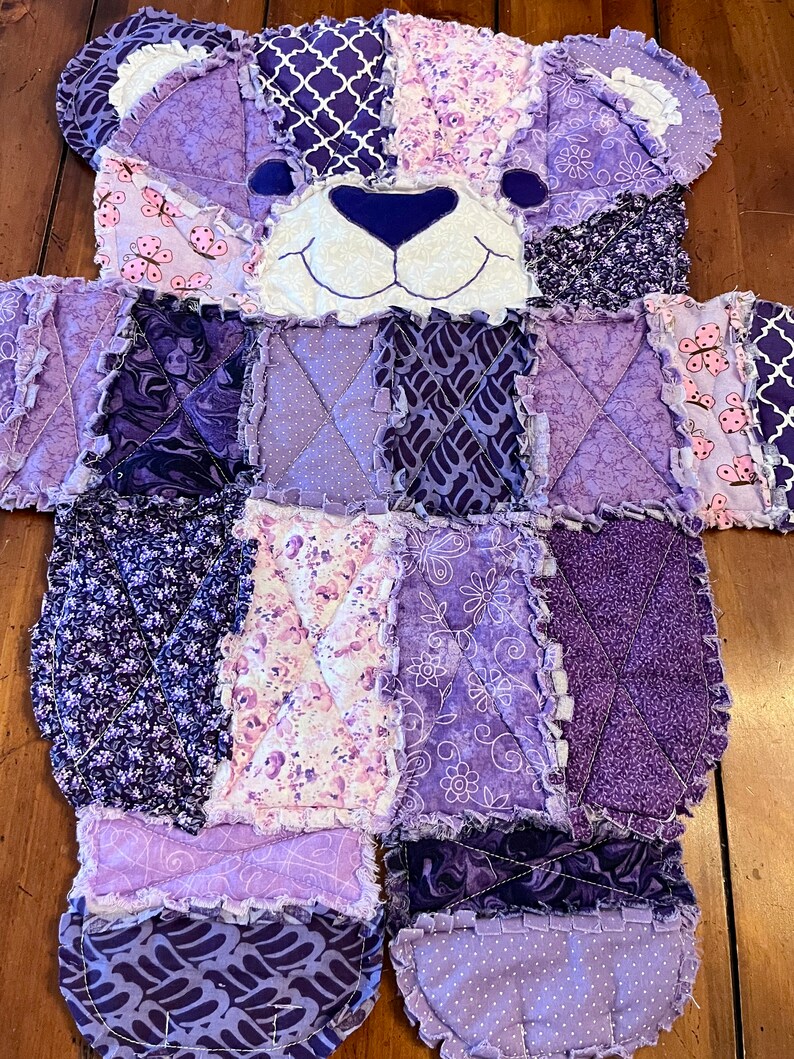 Baby Quilt, baby blanket, purple baby blanket, purple, bear blanket, baby blanket, baby registry, baby shower, nursery, purple nursery, baby image 2