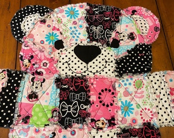 Edredón de Minnie Mouse para bebé: manta de osito hecha a mano