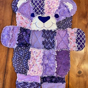 Baby Quilt, baby blanket, purple baby blanket, purple, bear blanket, baby blanket, baby registry, baby shower, nursery, purple nursery, baby image 5