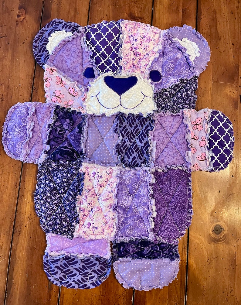 Baby Quilt, baby blanket, purple baby blanket, purple, bear blanket, baby blanket, baby registry, baby shower, nursery, purple nursery, baby image 5