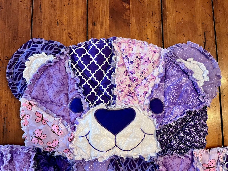 Baby Quilt, baby blanket, purple baby blanket, purple, bear blanket, baby blanket, baby registry, baby shower, nursery, purple nursery, baby image 4