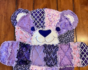 Baby Quilt, baby blanket, purple baby blanket, purple, bear blanket, baby blanket, baby registry, baby shower, nursery, purple nursery, baby