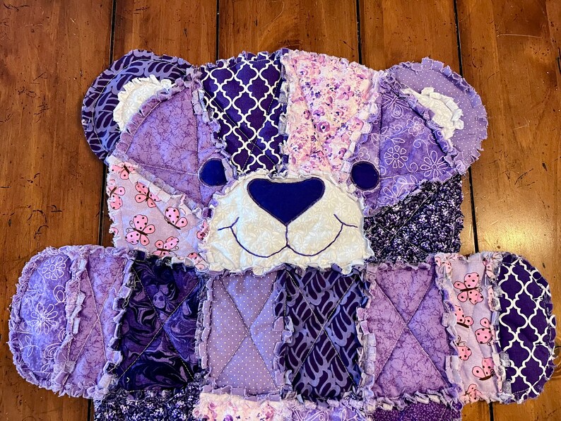 Baby Quilt, baby blanket, purple baby blanket, purple, bear blanket, baby blanket, baby registry, baby shower, nursery, purple nursery, baby image 1