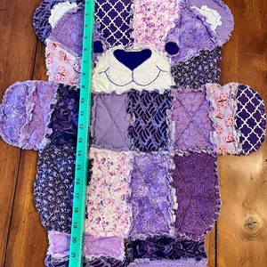 Baby Quilt, baby blanket, purple baby blanket, purple, bear blanket, baby blanket, baby registry, baby shower, nursery, purple nursery, baby image 3