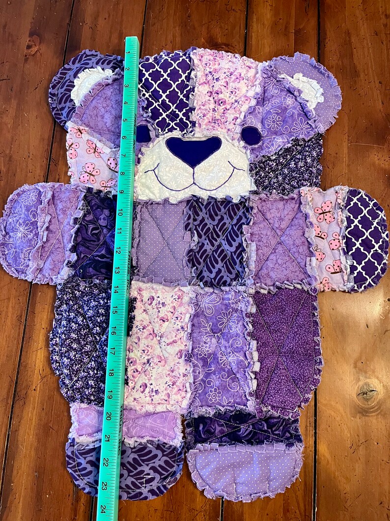 Baby Quilt, baby blanket, purple baby blanket, purple, bear blanket, baby blanket, baby registry, baby shower, nursery, purple nursery, baby image 3