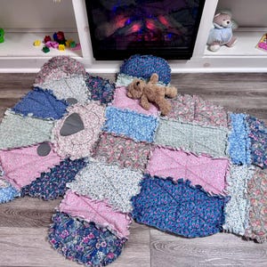 Kołderka dla niemowląt Floral Bear, duża bawełniana mata do zabawy