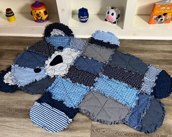 Baby Quilt, Baby Blanket, Baby Bear, Baby Boy, Baby Shower, Baby Gift, Baby Nursery, Blue Quilt, Blue Baby Gift, New Baby, Baby Registry