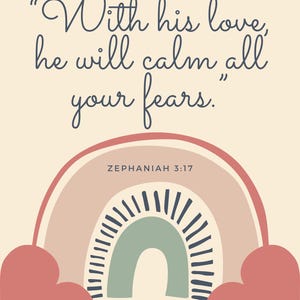 Digital Zephaniah 3:17 printable for kids room