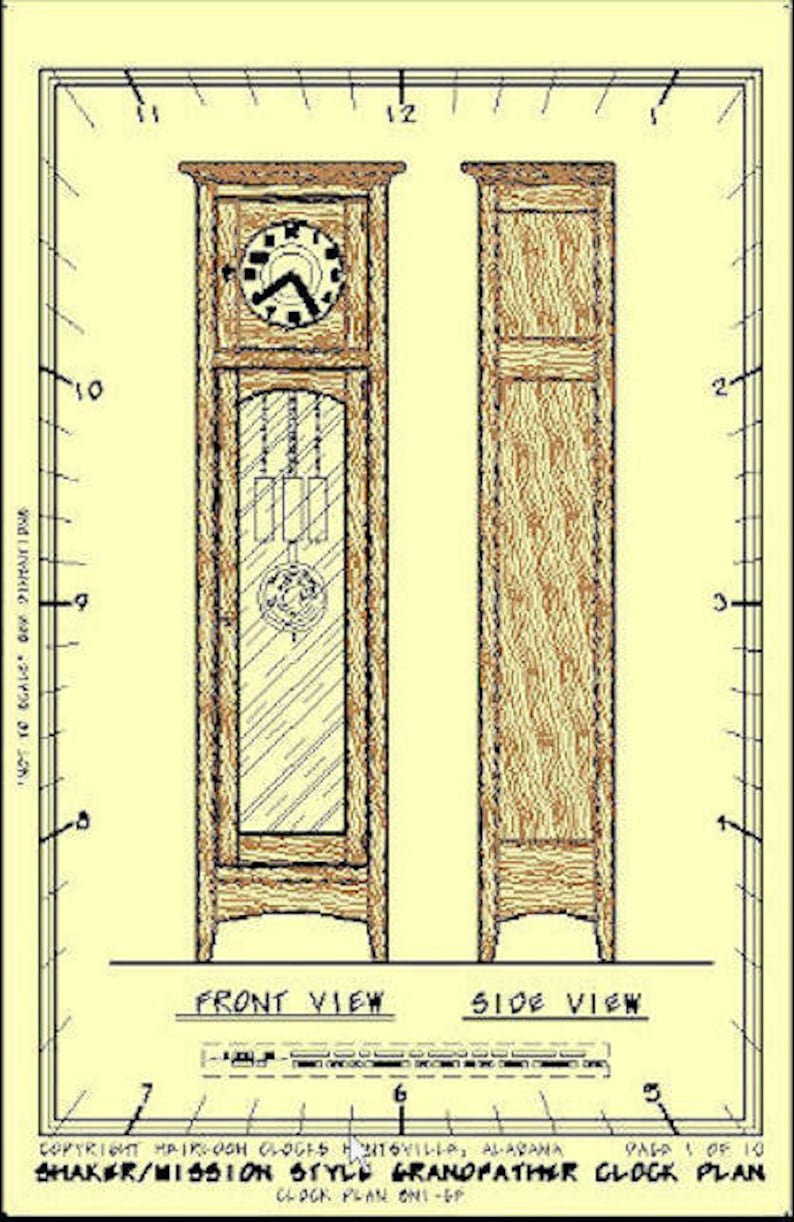 Craftsman/Mission Style Grandfather Clock Plan Etsy