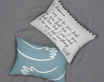 Love Letter Pillow, Personalized Pillow, Retro Cushion, Custom Mixtape Couples Gift, Anniversary Gift, Birthday Gift, Lumbar Support Pillow