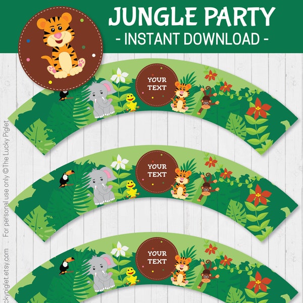 Jungle Cupcake Wrapper Etsy
