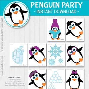 PENGUIN PARTY DECORATION, Penguin Party Centerpieces, Penguin Cut Outs ...