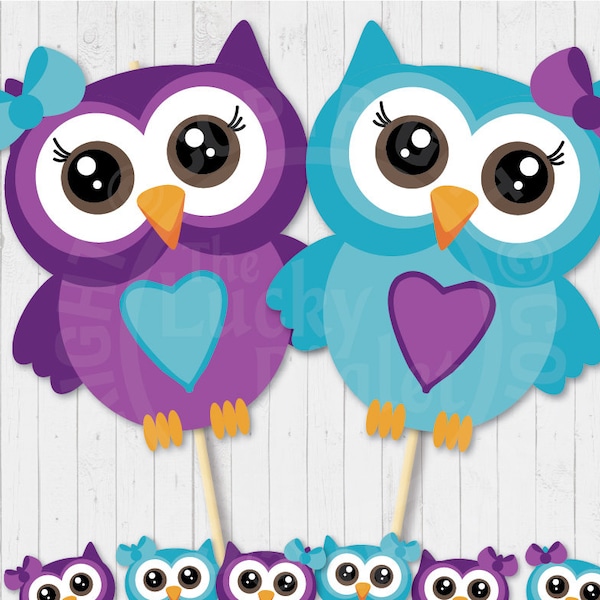 OWL DECORATIONS purple and teal, Owl Party Decorations, Owl Baby Shower Decorations, Owl Party Printables, Centerpieces | Instant Download