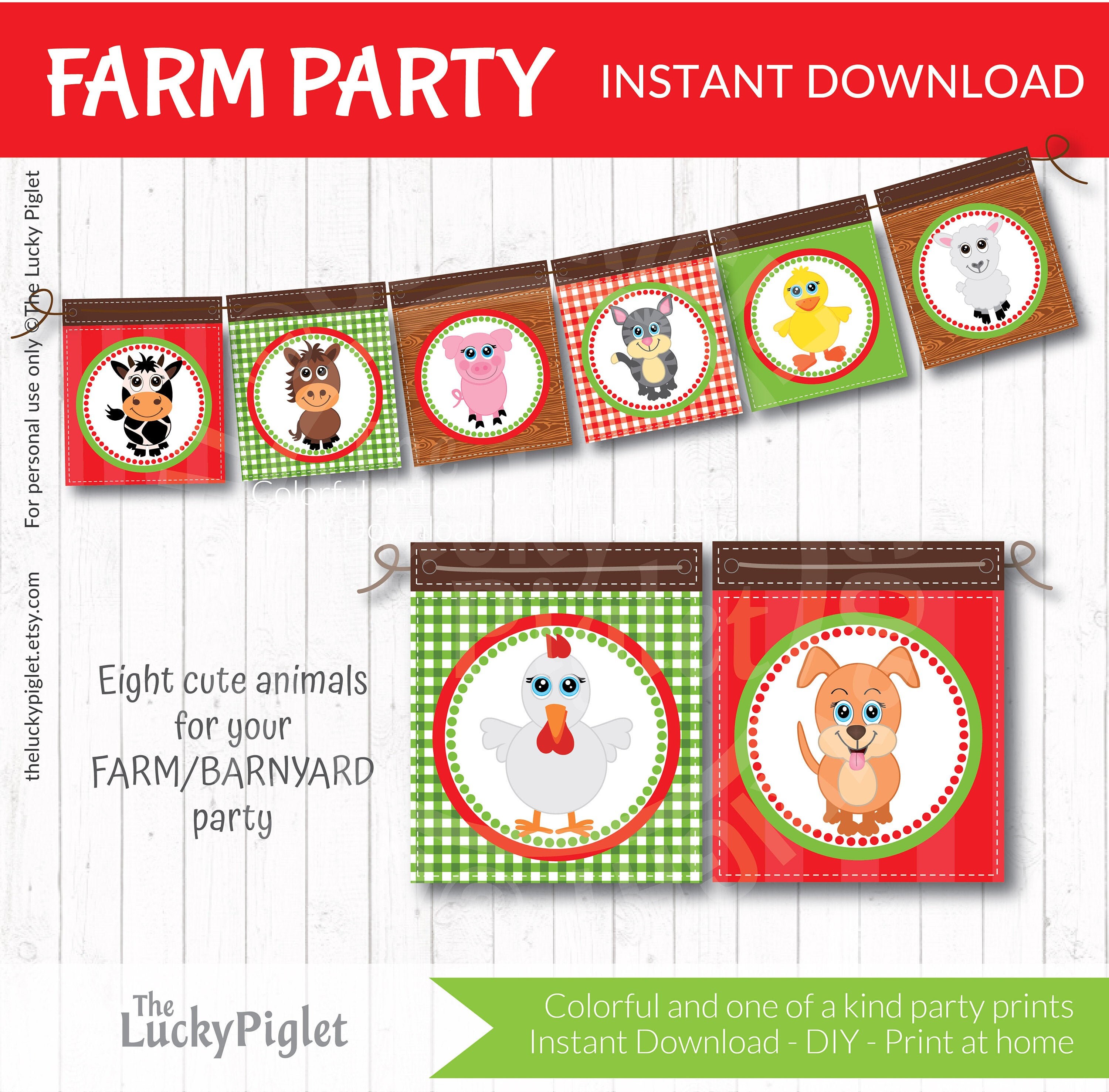FARM PARTY BANNER, Barnyard Party Banner, Country Banner, Farm Birthday ...