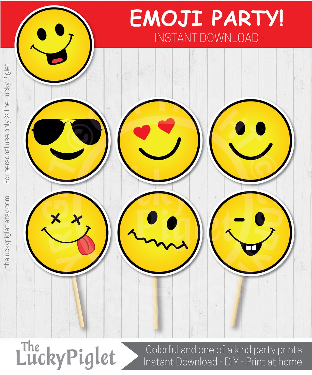 EMOJI PARTY DECORATIONS Emoji Centerpieces Emoticon Smiley Etsy
