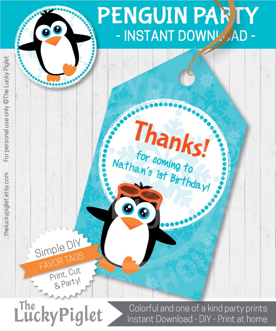 Gestanzter niedlicher Pinguin Geschenk anhänger Weihnachten