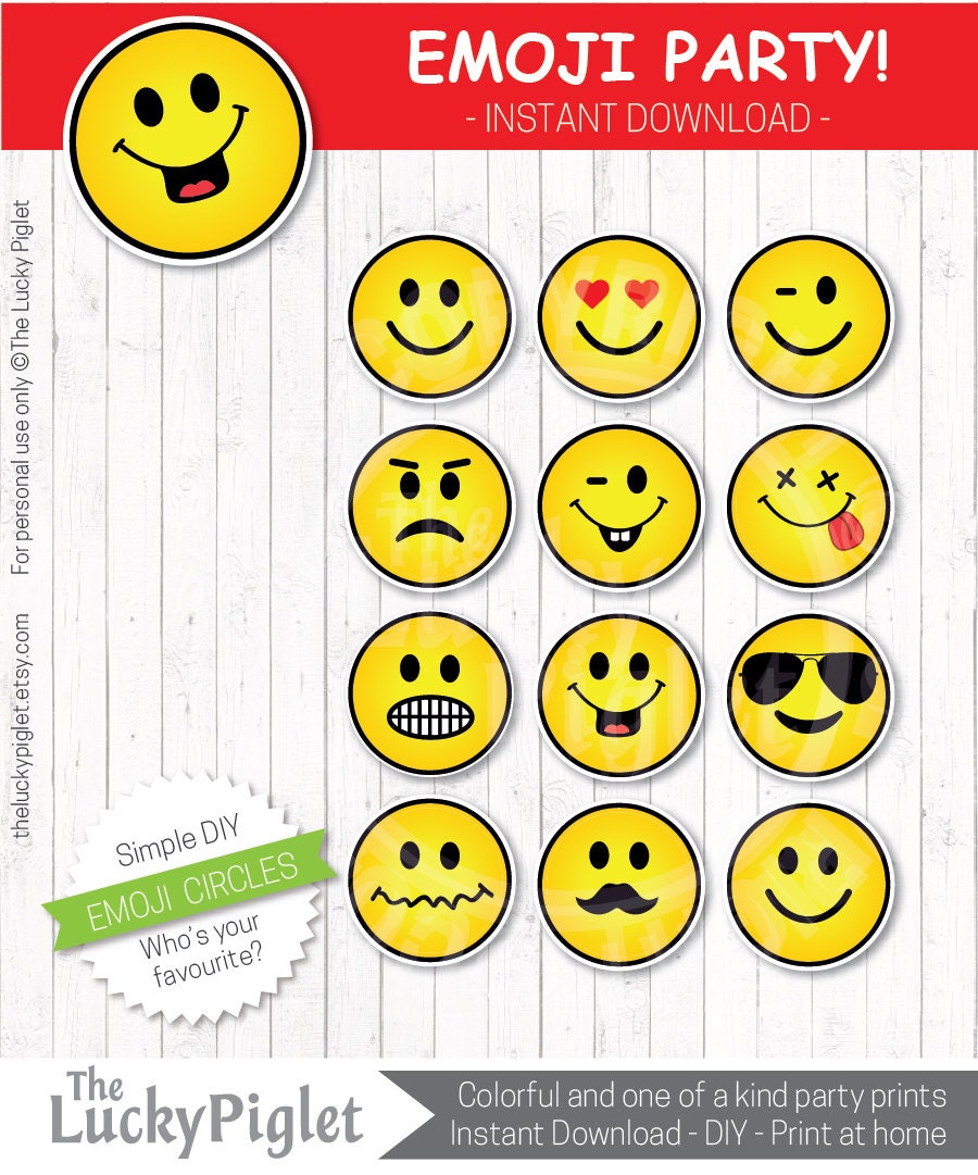 EMOJI PARTY Printable Package, Emoji Party Decorations, Emoji ...