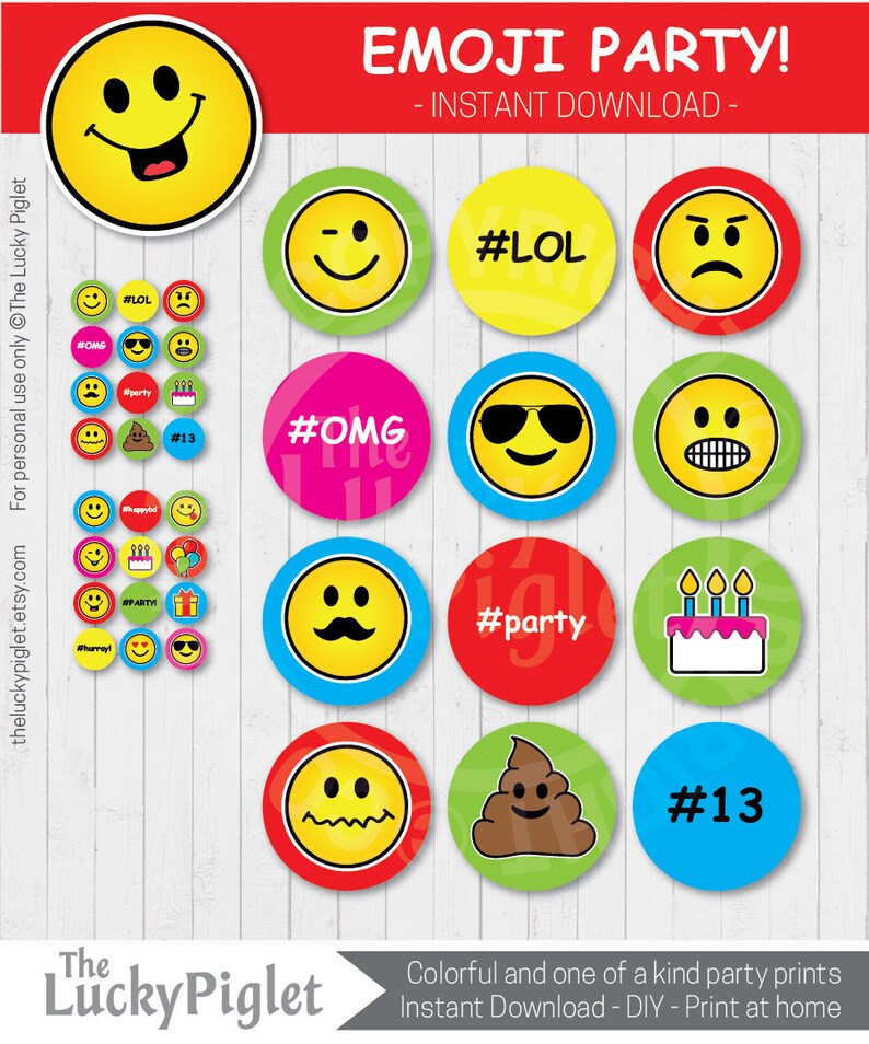 EMOJI PARTY Printable Package Emoji Party Decorations Emoji Etsy Norway