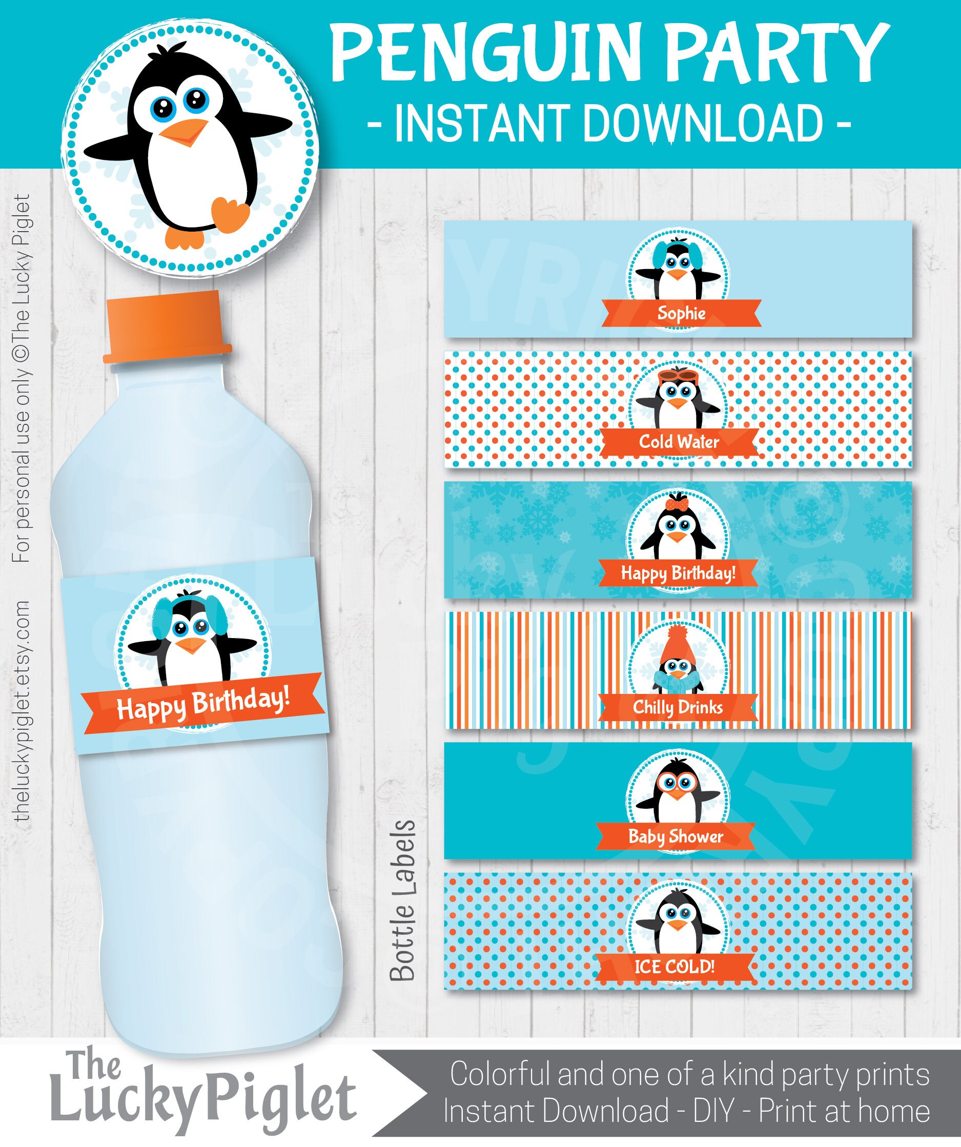 PENGUIN BIRTHDAY INVITATION and Party Decoration Full Printable Penguin ...