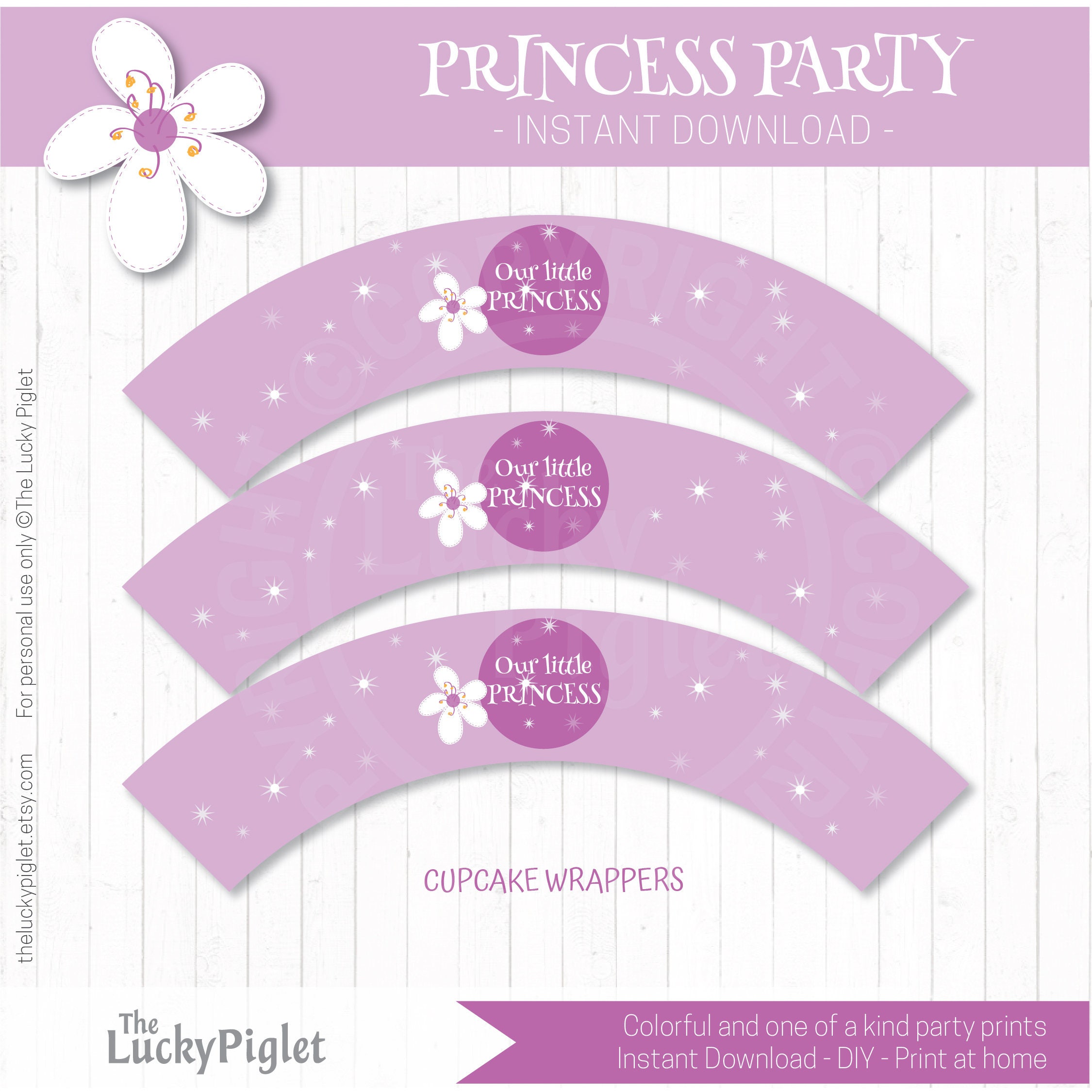 PRINCESS CUPCAKE WRAPPERS Princess Party Decorations Princess Party Printables Birthday Party Instant Download Edit Text