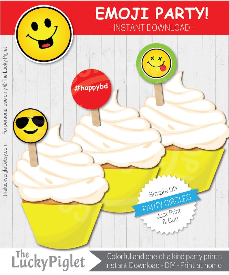 EMOJI PARTY Printable Package Emoji Party Decorations Emoji - Etsy Norway