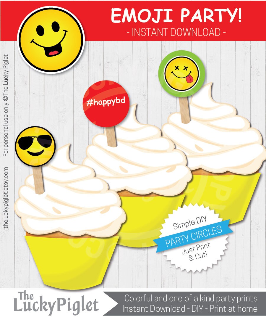 EMOJI PARTY Printable Package Emoji Party Decorations Emoji - Etsy