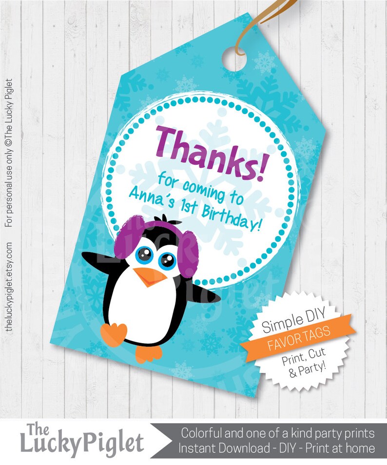 Pinguin-Geburtstag-danke Stichwörter. Süße Tags für - Etsy.de